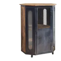 Massivmoebel24 Vitrine Mango 76x60x120 natur lackiert RAILWAY #130