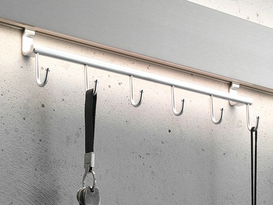 Gera-Leuchten Tringle à crochets pour Luminaire portemanteau LED GL 8, Designer Thomas Ritt, 9x38x5 cm