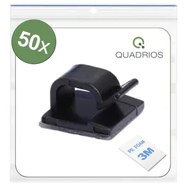Quadrios 25CA476 Kabelclip selbstklebend 25CA476 Bündel-Ø-Bereich 1 bis 7mm Schwarz