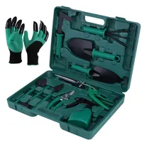 eroosy 11-teiliges Gartenwerkzeug Gartenarbeitsset, Gartengeräte Set Handschuhe mit Krallen Gartengeräte mit Tragetasche, Geschenke für Gartenliebhaber