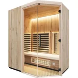 Infraworld Prima 1 Infrarotkabine mit ABC-Strahler/Flächenheizung/Salzverdampfer Holzart: Eiche rustikal - Breite: 164 cm