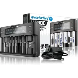 Everactive Batterieladegerät für Li-Ionen- und Ni-MH-Akkus everActive UC800