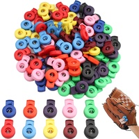 VISSQH 100 Pieces Plastic Cord stoppers, Colourful Cord Locks Cord Closure, Cord clamp, Cord Lock,1-Hole Cord Stoppers, for Camping, Hiking, Sports, Backpacks, Replacement Laces