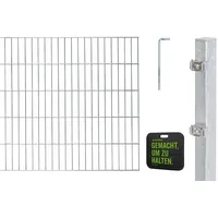 GAH Alberts Alberts Doppelstabmattenzaun Höhe 140 cm, Länge 10 m, zum Einbetonieren feuerverzinkt Mattenhöhe: 1400 mm)