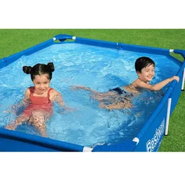 BESTWAY Steel Pro Frame Pool 221 x 150 x 43 cm inkl. Filterpumpe und Reparaturset
