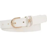 Tommy Hilfiger Ledergürtel »Essential Effortless Corp 2.5 cm«, Stickerei in Logofarben, Gr. 120, Ancient White, , 93640328-120