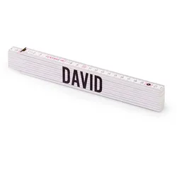Personalisierter Zollstock | Metrie 2m Block 52 | mit männlichen Namen Name: David