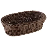 APS 50627 Korb, oval „Profi Line“ - Körbchen, Flechtkorb aus Polypropylen - Abmessungen: 19 x 12 cm / Höhe: 6 cm / Farbe: Dunkelbraun