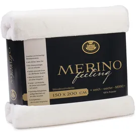Gözze Merino Decke 150 x 200 cm wollweiß