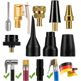9-teiliges Adapter-Set und Druckluft-Kompressor-Düsen – kompatibel mit Standard-Luftschläuchen und Reifenfüllgeräten