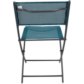 VCM Gartenstuhl 2er Set klappbar 45 x 46 x 79 cm blau