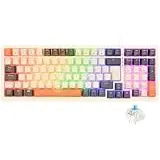 Rii Mechanische Tastatur Gaming Keyboard, Gaming Tastatur Kabel mit QWERTZ, Tastatur Mechanisch mit Blaue Schalter (Laut), Keyboard Gaming Tastatur 75 Prozent (Kabel Verbindung)