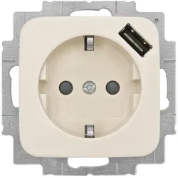 Kombi-Steckdose, 1 x USB-A, Gesamtleistung max. 0,7A, DURO 2000 SI, weiß