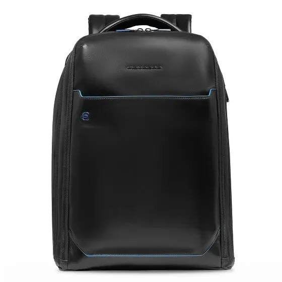 Piquadro Blue Square Daypack Leder 42 cm Laptopfach  schwarz