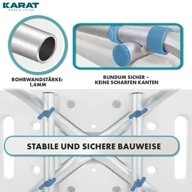 Karat Duschhocker Jonah Höhenverstellbar mit Rückenlehne weiß