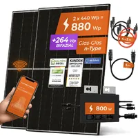 Solarway Solarway® Balkonkraftwerk 880W / 800W Solaranlage Steckerfertig WIFI
