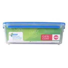 Emsa Clip & Close rechteckig transparent/blau 11,1 cm 5,4 l