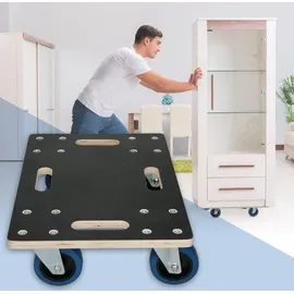 ECD Germany Transportroller 35x50 cm bis 800 kg Siebdruckplatte - PP-Räder Rollbrett Transporthilfe für Umzug Möbel-Transport Möbelhund Rollwagen Roller Transporter Transportwagen