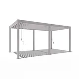 Weide Classic Alu-Stahl Pavillon 3 x 5,3 M Ivory Sand Pergola Freistehend