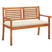 VidaXL 2-Sitzer-Gartenbank mit Auflage 120 cm Massivholz Eukalyptus
