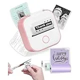 Phomemo Mini Etikettendrucker,T02 Sticker Fotodrucker für Smartphone,Handy Thermodrucker klein mit 3 Rollen Thermal Papier,203dpi Aufkleber Bluetooth Druckbuddy Drucker Schwarz und Weiß Miniprint