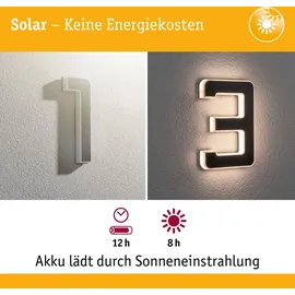 Paulmann Bundle Solar LED Hausnummernleuchte Nummer 13 - Schwarz