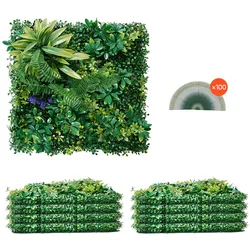 VEVOR 8Stk. Künstliche Hecke Künstliche Pflanzenwand Sichtschutz PE 500x500x50mm