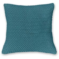 Wometo Kissenbezug Strick 45x45 türkis petrol - Reißverschluss Oeko-TEX