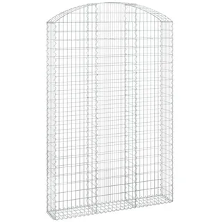 vidaXL Gabione mit Hochbogen 150x30x220/240 cm Verzinktes Eisen