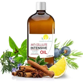 B.O.T cosmetic & wellness Anti-Cellulite Öl Pro 250ml | Maximale Wirksamkeit mit ätherischen Ölen | Entfernung von Toxinen | Vorbeugung von Dehnungsstreifen | 100% Natürlich | Dringt 6 Mal Tiefer ein als eine Creme
