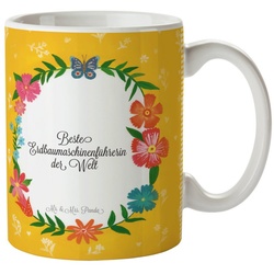 Mr. & Mrs. Panda Tasse Erdbaumaschinenführerin – Geschenk, Schenken, Kaffeebecher, Beruf, Be, Keramik