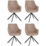 Esszimmerstuhl 4er Set San Carlo light brown drehbar Dining-Sessel Drehstuhl