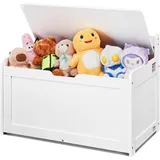 Vevor Kindersitzbank Spielzeug Aufbewahrungsbank, Sitzbank mit Stauraum Kinder Spielzeugkiste, Spielzeug Aufbewahrung, Spielzeugkiste mit Klappdeckel und Rückenlehne, 830 x 455 x 609 mm Weiß