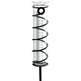 VQBKHO Niederschlagsmesser mit Erdspieß,Glasröhre mit Metallständer Abnehmbarer Regenmesser mit Spiralförmiger Metallpflock für Garten Vogel Regenmengenmesser für Garten,Rasen,Terrasse