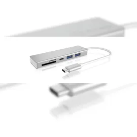 Icy Box IB-HUB1413-CR USB Hub Silber