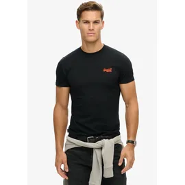 Superdry Essential Logo Embroidered Kurzarm-T-Shirt Black / Hazard Orange S