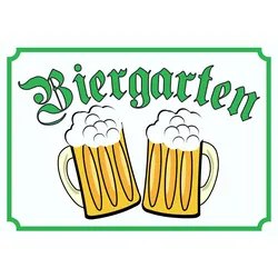 Biergarten Schild A5 Rückseite selbstklebend