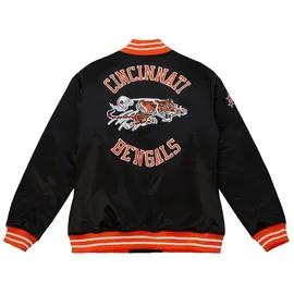 Mitchell & Ness Cincinnati Bengals Heavyweight Satin Jacke schwarz XL
