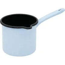RIESS Schnabeltopf mit Stiel Ø 12 cm, 1 l, Backemaille Blau