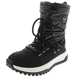 Dockers by Gerli Damen Combat Boots, Frauen Stiefeletten,wasserabweisend,warm gefüttert,schnürstiefel,Winterstiefel,schwarz,36 EU - 36