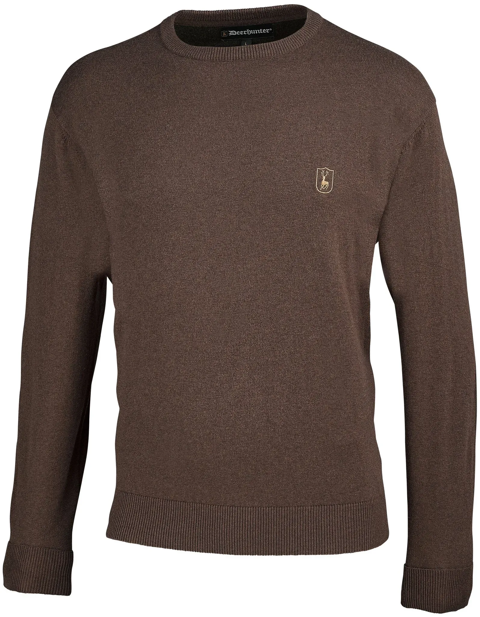 Deerhunter Strickpullover Harrington Rundhals, forest ember melange, L