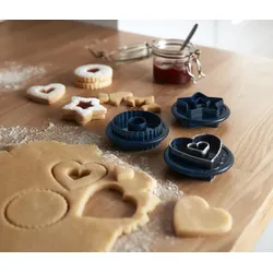 Tchibo - 3 Linzer-Plätzchen-Ausstecher - dunkelblau