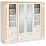 JVmoebel Kleiderschrank Weißer Schlafzimmer Spiegelschrank Massivholz Möbel Designer Schränke (Kleiderschrank) Made in Europa weiß