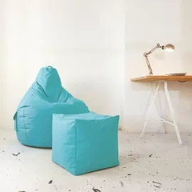 Green Bean Sitzsack-Hocker, Türkis, Textil, Füllung: Styroporkugeln, Oval, 40x40x40 cm, Hergestellt in Deutschland, Wohnzimmer, Hocker, Sitzsäcke, XXL Sitzsäcke