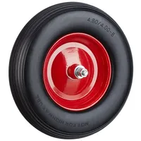 Relaxdays Schubkarrenrad 4,80 4,00-8 Vollgummi schwarz/rot