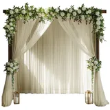 Refttenw Vorhang Vorhang für Party-Hintergrund,Querbehang,Gardinen,150*300cm,2 Stücke gelb