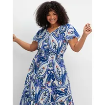 sheego Maxikleid Beige/Weiß Paisley 50