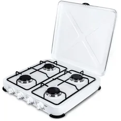 Promis KG400C, Schwarz, Weiß, Arbeitsplatte, Gaskochfeld, Metaltek, 4 Zone(n), 4