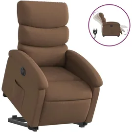 vidaXL Relaxsessel mit Aufstehhilfe Elektrisch Polyester 47 x 99,5 x 47 cm Braun