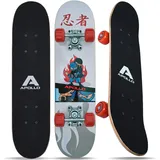 Apollo 61 cm Kinderskateboard - Ninja WEISS|ROT 61 CM